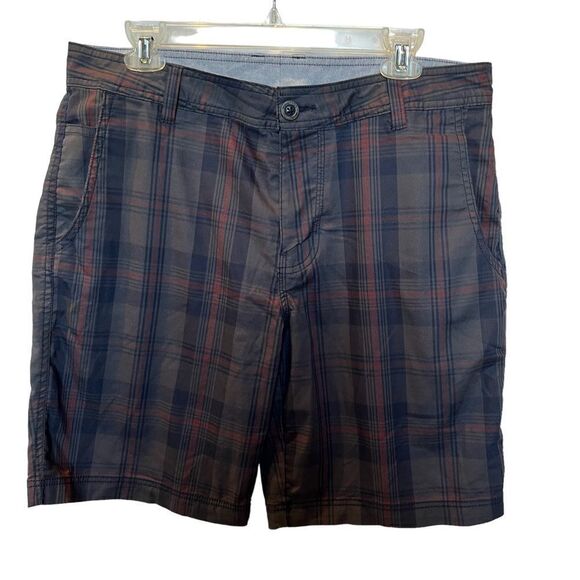 Columbia Men's Shorts Gray and Blue Plaid w/red stripe Size 34X10 - Picture 11 of 11